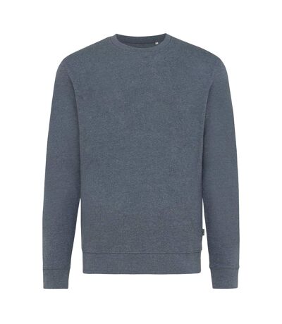 Unisex adult denali recycled cotton undyed sweatshirt heather navy Iqoniq