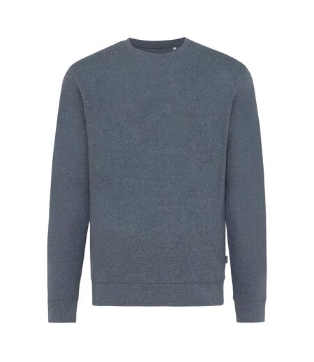 Unisex adult denali recycled cotton undyed sweatshirt heather navy Iqoniq