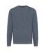 Unisex adult denali recycled cotton undyed sweatshirt heather navy Iqoniq-1
