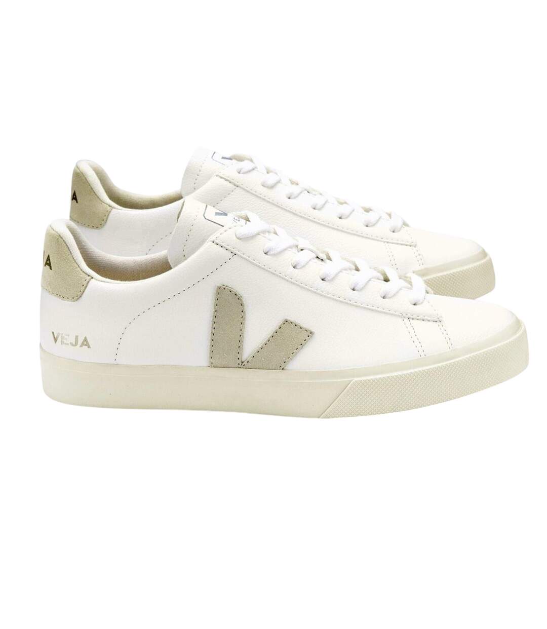 Womens/ladies Campo Leather Trainers White Natural Veja-3