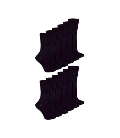 12 Pairs Ladies Diabetic Bamboo Socks | Non Elastic Gentle Grip Top Socks
