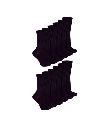 12 Pairs Ladies Diabetic Bamboo Socks | Non Elastic Gentle Grip Top Socks