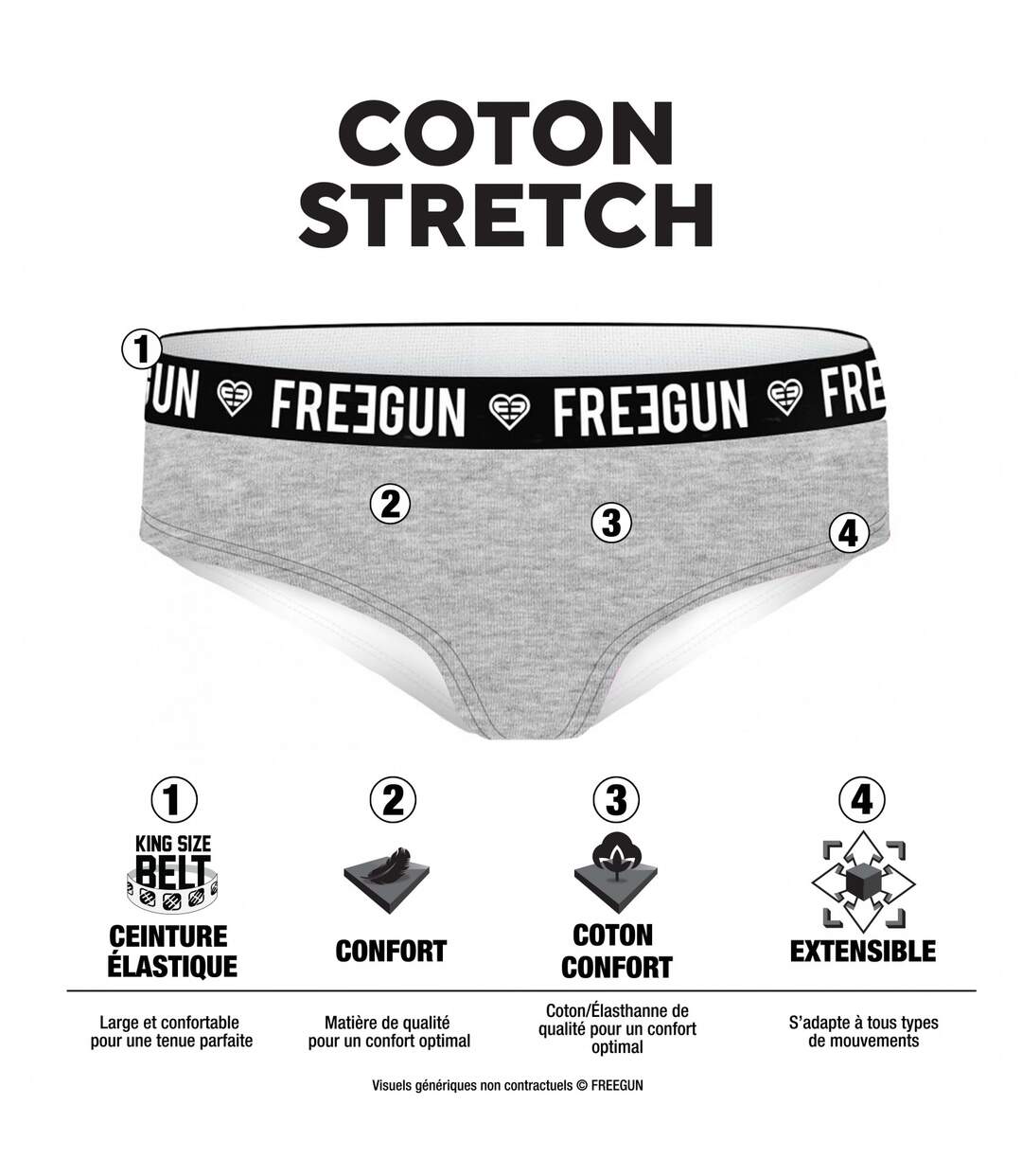 Pack Surprise de 3 Boxers coton femme Freegun