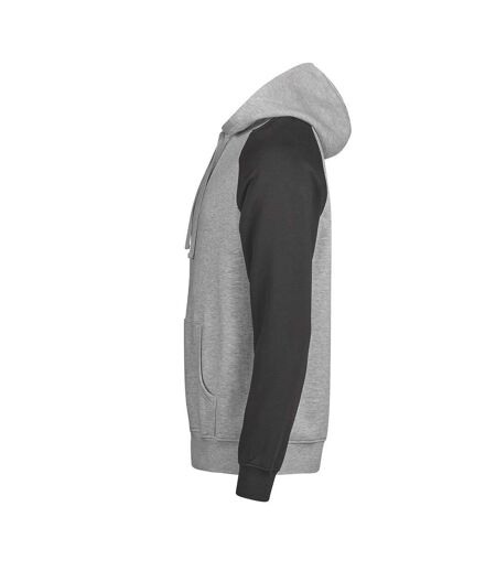 Mens Two Tone Hoodie Heather Grey Black Tee Jays