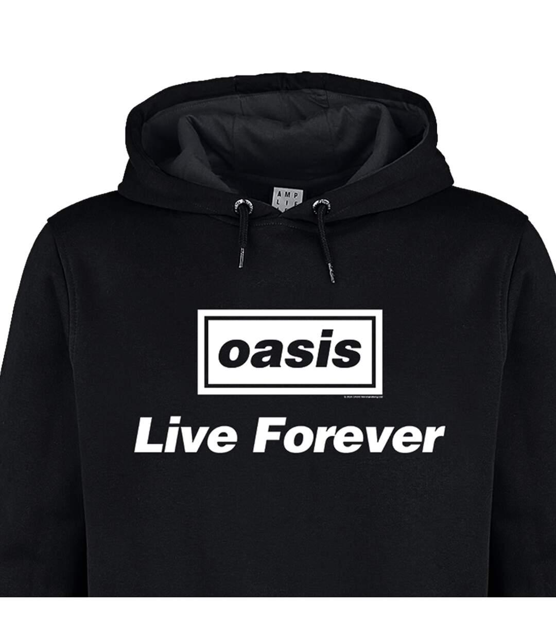 Unisex adult live forever title oasis hoodie black Amplified