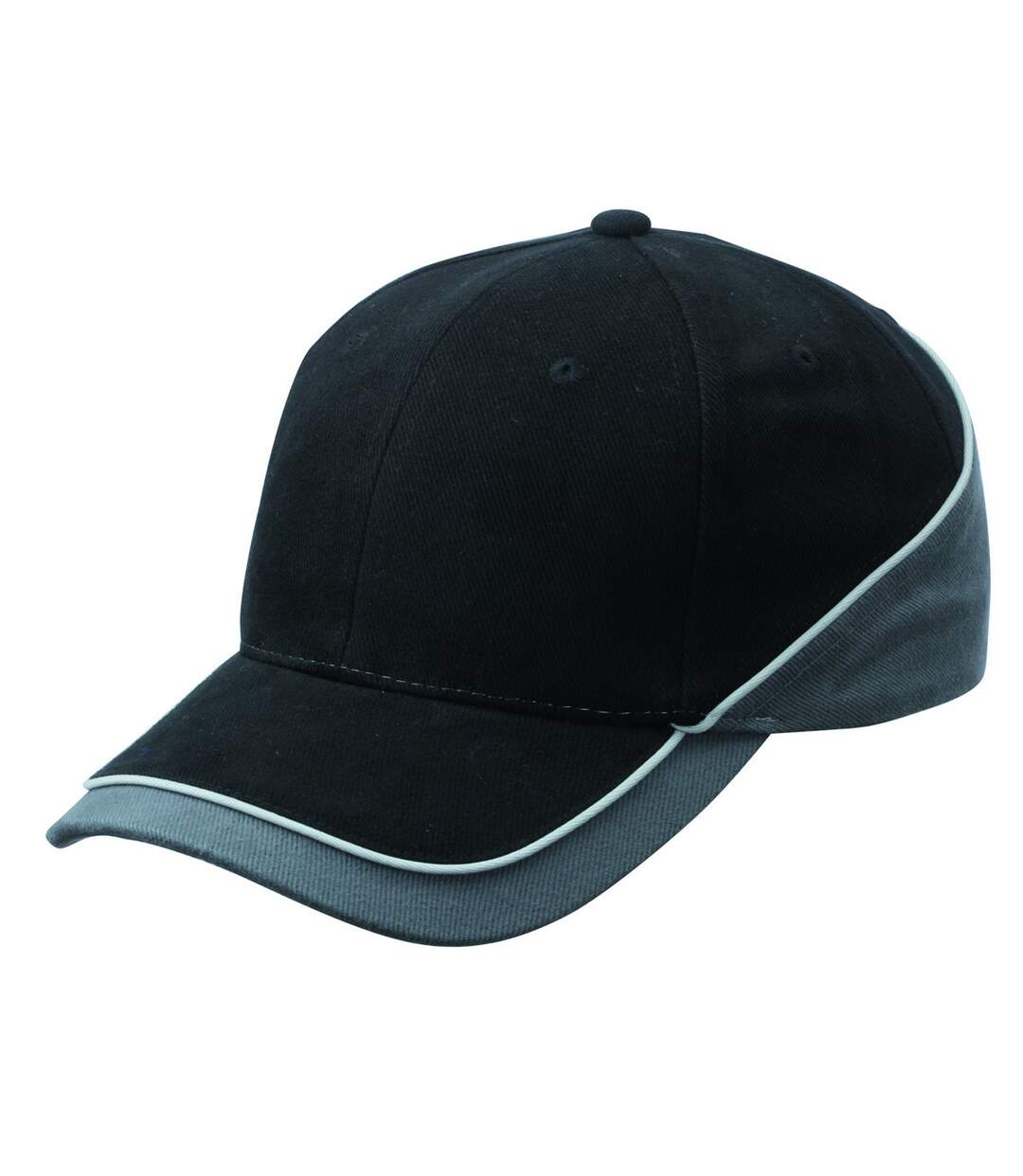 Casquette 6 panneaux 2 tons - MB6506 - noir et gris-1