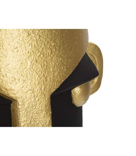 Vase Design Visage Tribal 40cm Noir & Or