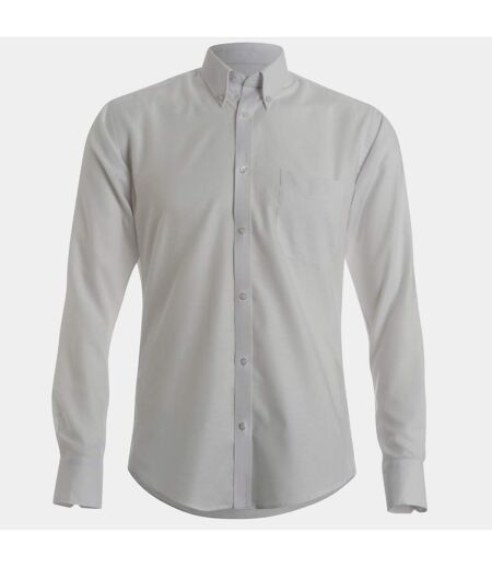 Kustom Kit Mens Slim Fit Long Sleeved Oxford Work Shirt (White)