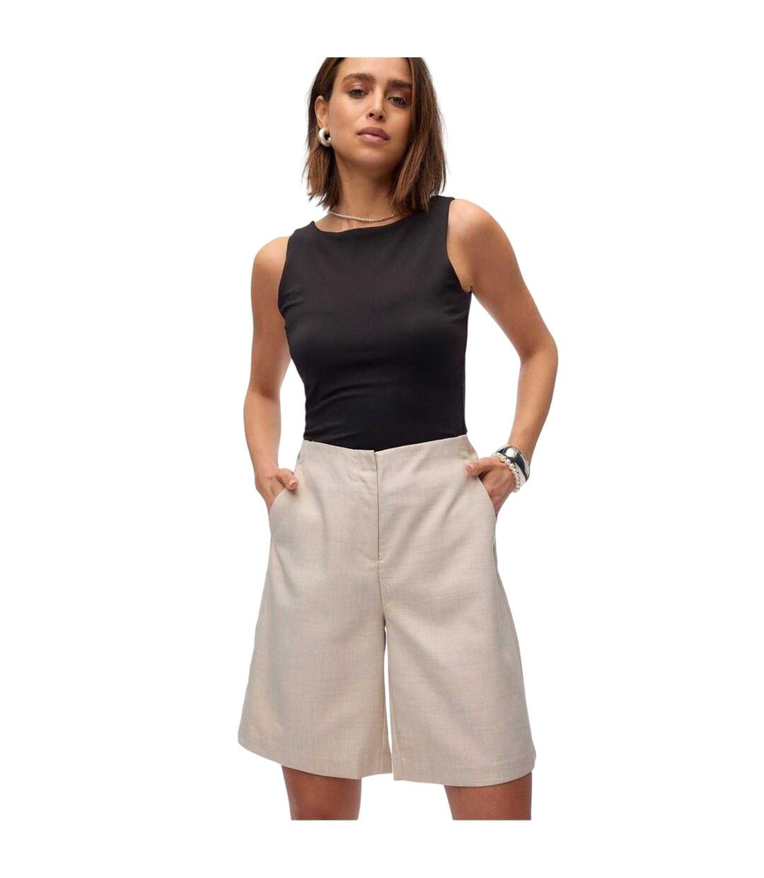 Short Motif/style Uni Nancy Femme Argenté Vero Moda-3