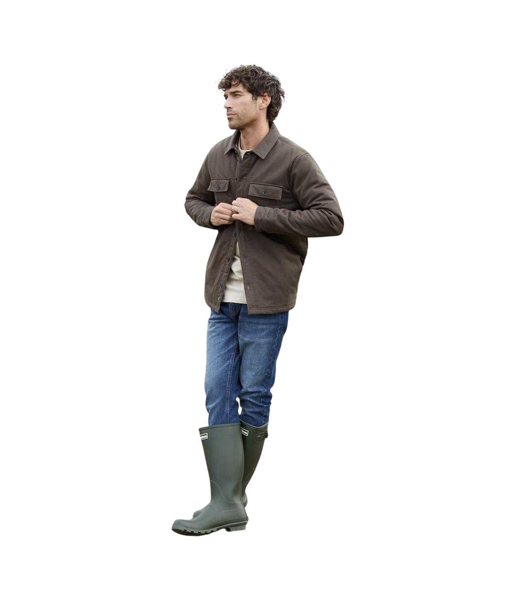 Veste-chemise Motif/style Motif Écossais Homme Marron Threadbare-1