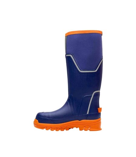 Mens Grit Safety Wellington Boots Blue Orange Muck Boots