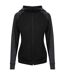 Womens/ladies zoodie contrast full zip hoodie black/black slate AWDis Cool