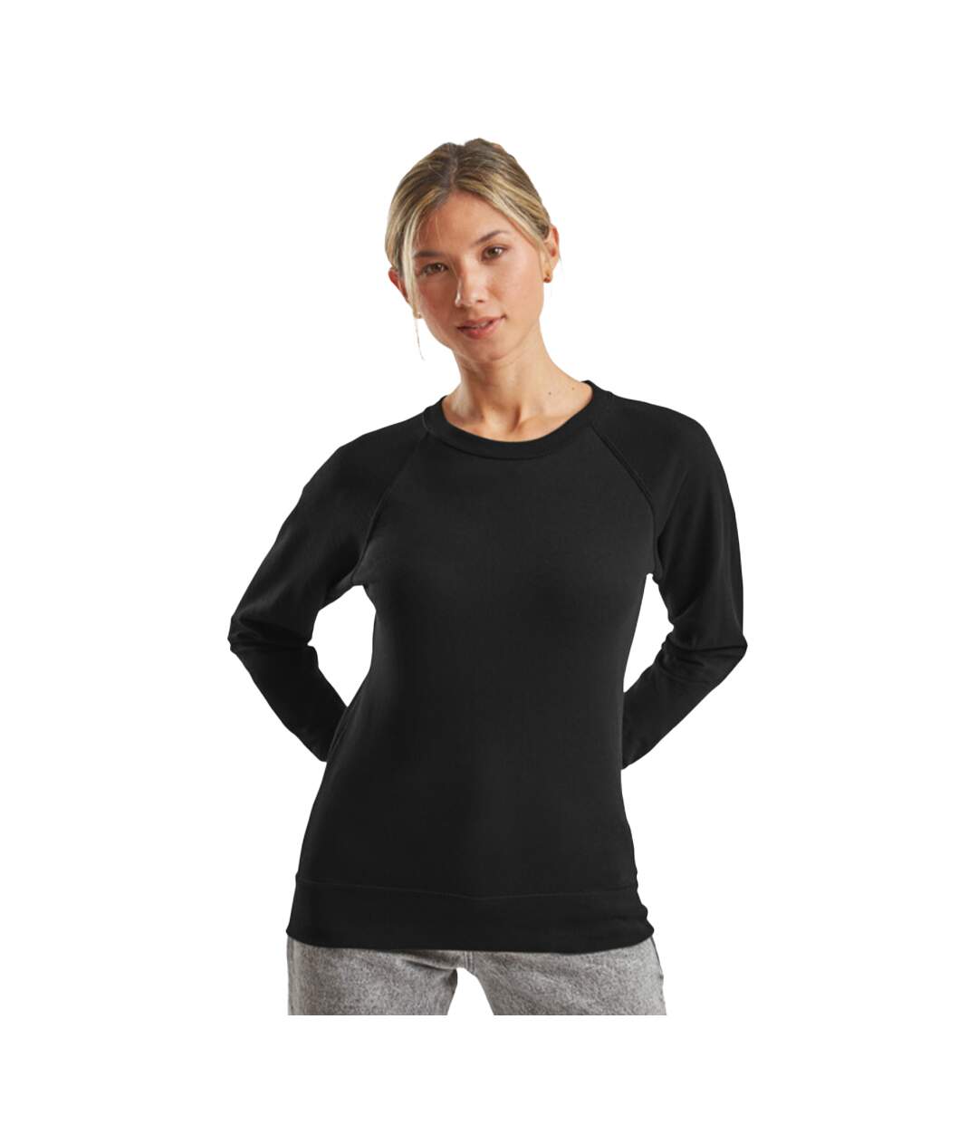 Sweat Manches Raglan Femme Noir Fruit Of The Loom-1