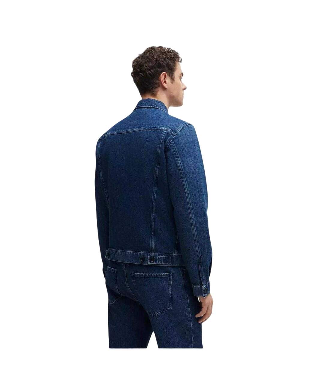 Mens Straight Hem Denim Jacket Medium Blue Boss-3