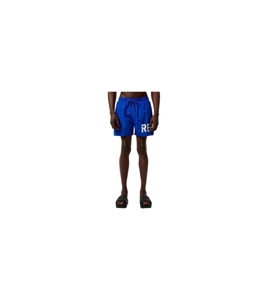 Mens Text Logo Polyester Swim Shorts Cobalt Blue Replay-1
