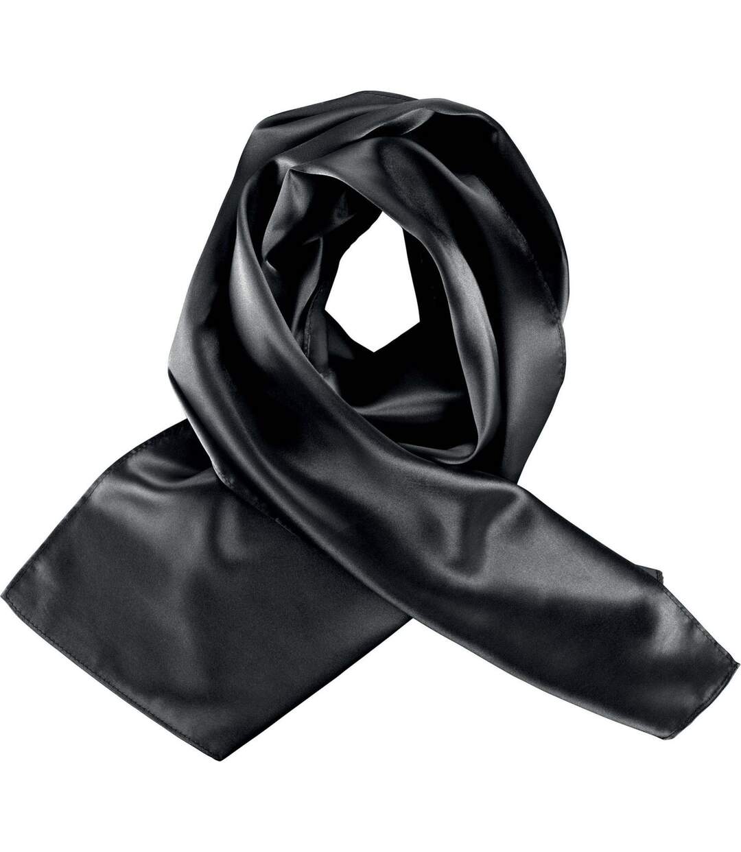 Foulard femme satiné - K861 - noir-2