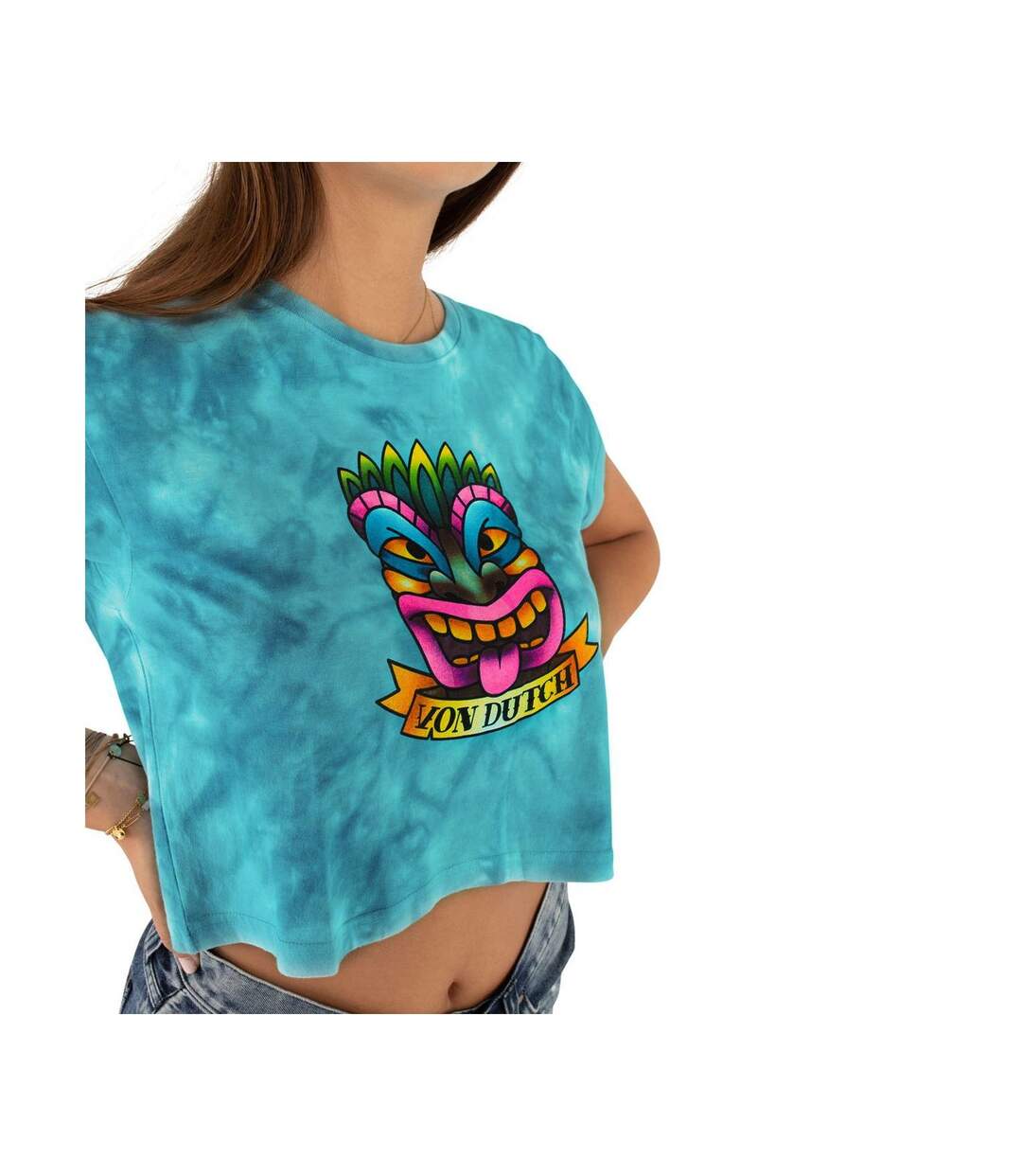 Crop top Tie and Dye femme en coton Tika Vondutch-2