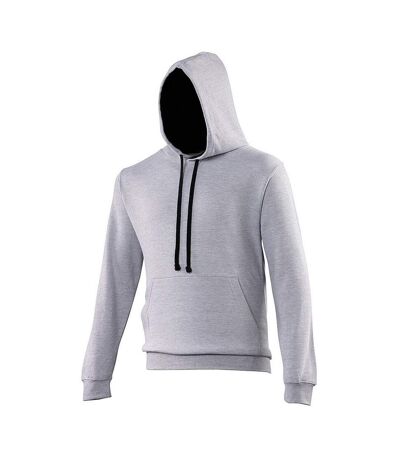 Awdis Varsity Hooded Sweatshirt / Hoodie (Heather Gray / French Navy) - UTRW165