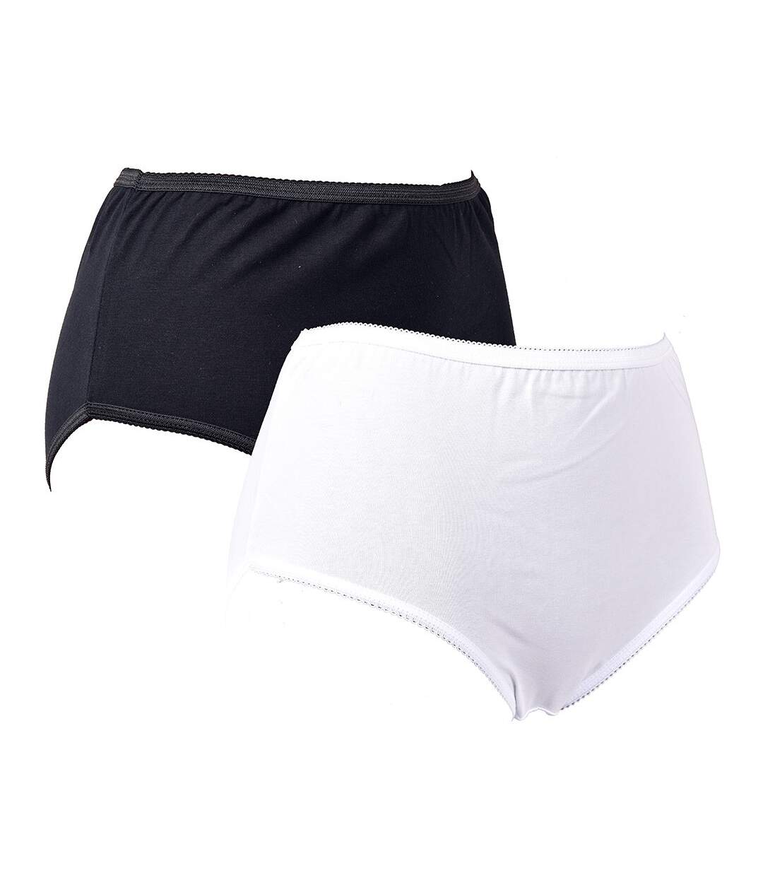 Culottes Femme Confort Maitien en Coton Qualité supérieure Pack de 2 Culottes Confort Coupe Midi-2