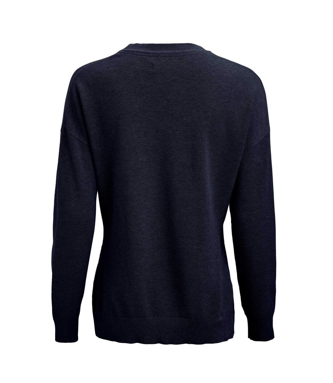 Womens/ladies Ashland Knitted Casual Sweatshirt Navy James Harvest-2