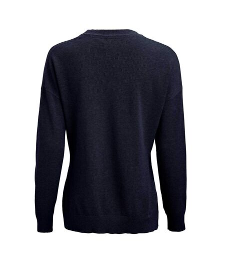 Womens/ladies Ashland Knitted Casual Sweatshirt Navy James Harvest