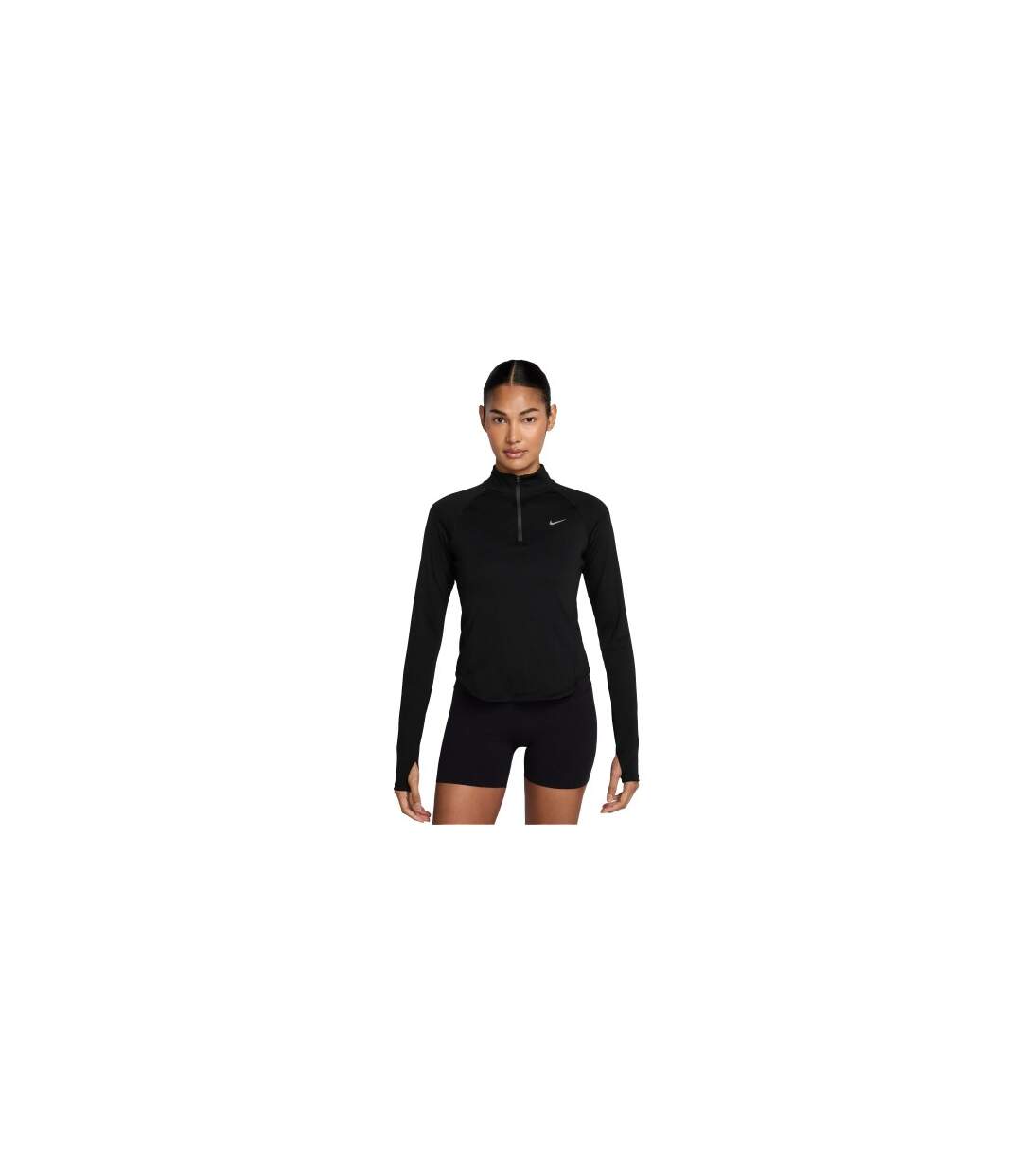 Haut Manches Longues Course À Pied Motif/style Swoosh Femme Noir Nike-1
