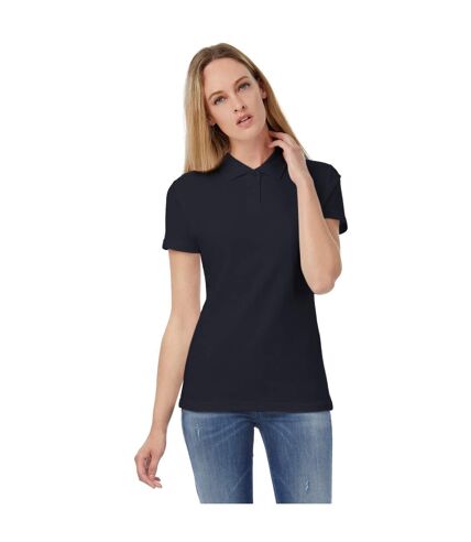 B&C Womens/Ladies ID.001 Plain Short Sleeve Polo Shirt (Navy)