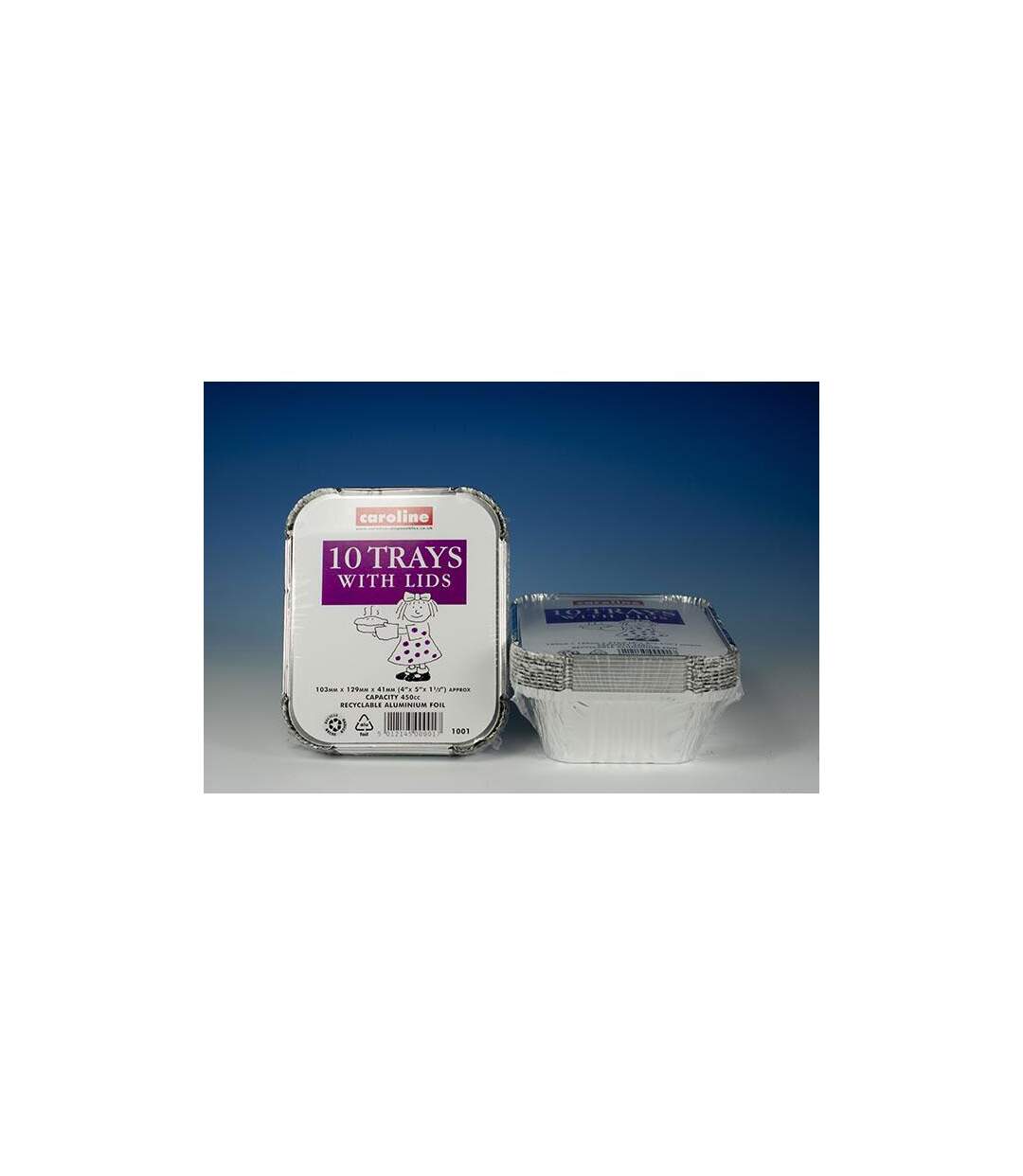 Caroline Foil Trays & Lids 16oz / 103 X 129 X 41mm 10pk 1001 One Size One Colour Universal Textiles-1