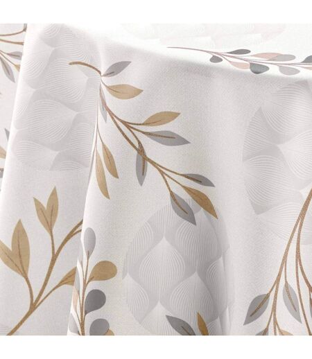 Nappe Ronde Antitache Imprimé Manola 180cm Naturel