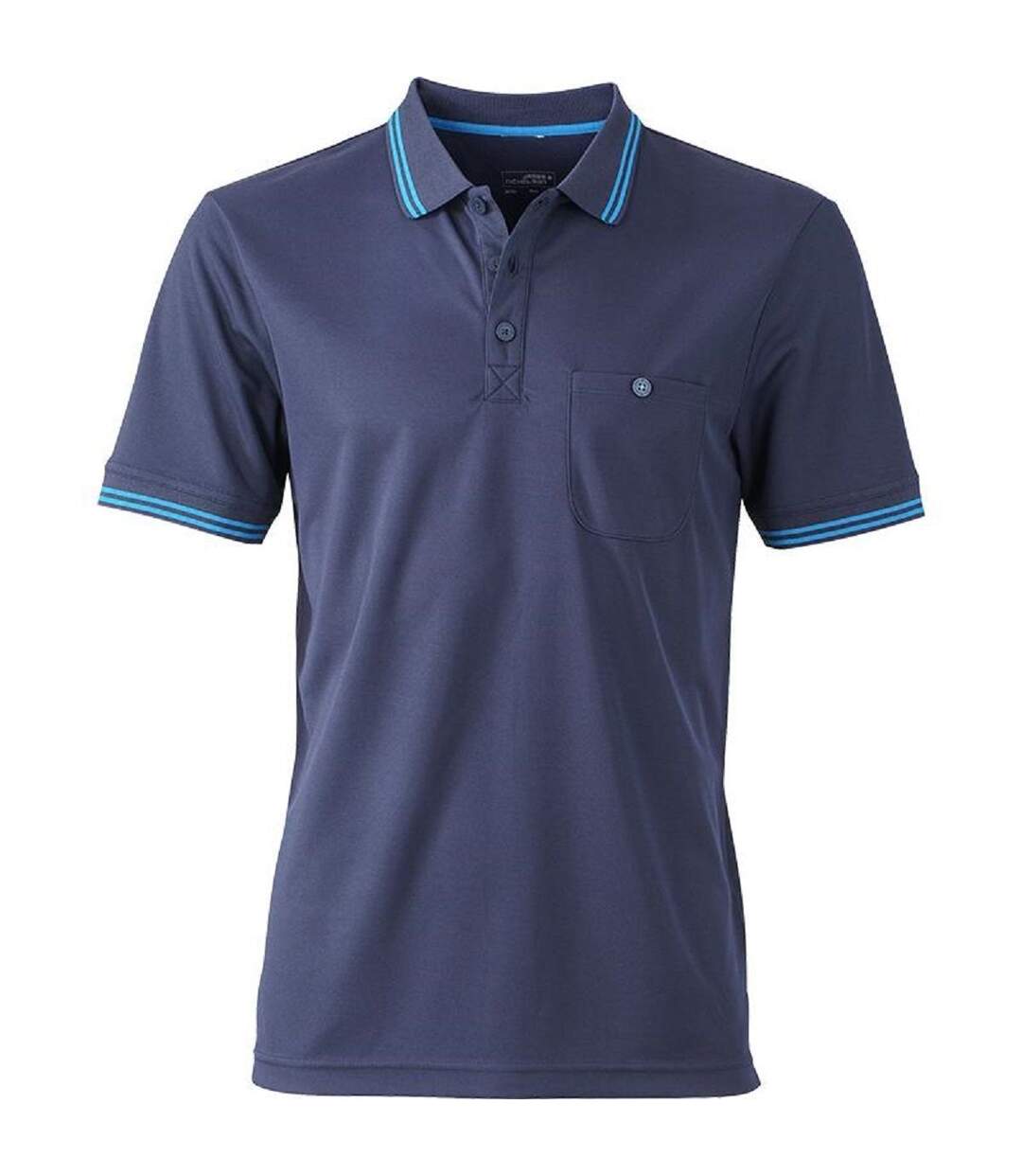 Polo technique - Homme - JN702 - bleu marine et bleu aqua-1