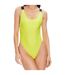 Maillot De Bain 1 Pièce Motif/style Logo Contrasté Femme Jaune Calvin Klein-3