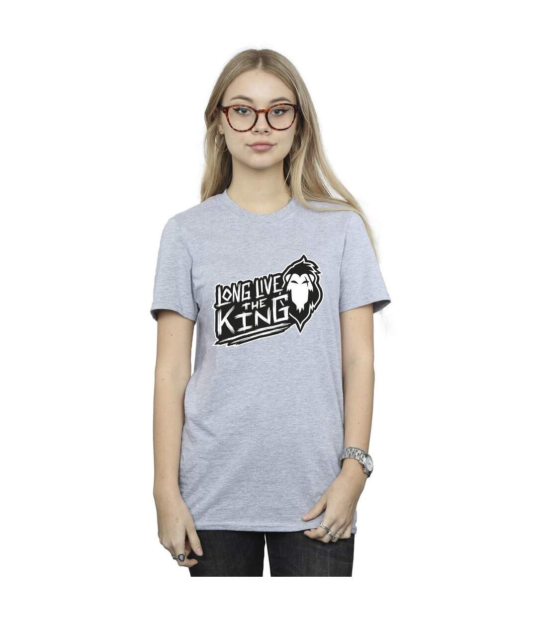 Disney Womens/Ladies The Lion King The King Cotton Boyfriend T-Shirt (Gris sportif) - UTBI29493-2
