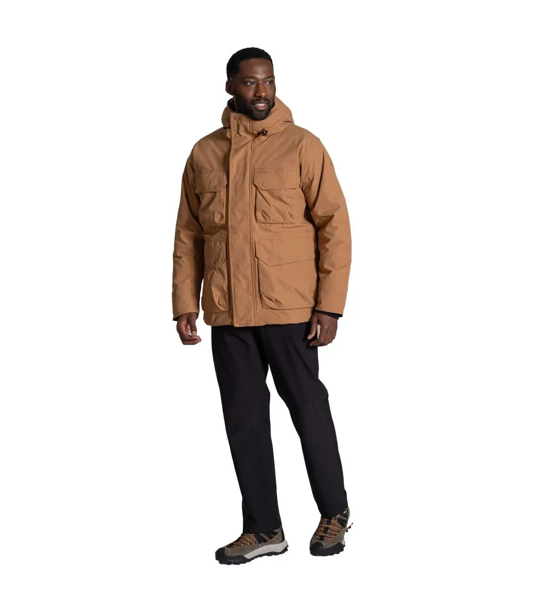 Veste Imperméable À Poches Et Capuche Ajustable National Trust Hamps Homme Marron Clair Craghoppers-4