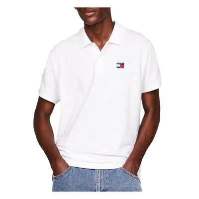 Polo Blanc Homme Tommy Hilfiger Badge - L