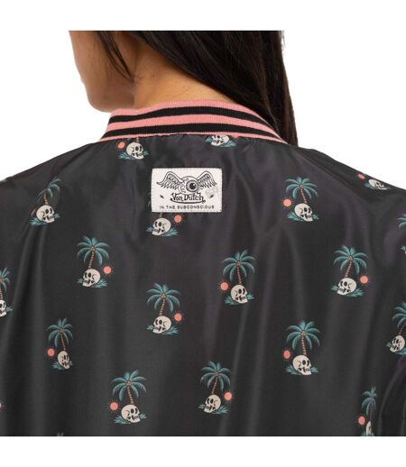 Veste femme satinée allover print avec patch et fil lurex Skull Vondutch