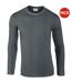 Pack Of 5   Mens Soft Style Long Sleeve T-shirt Charcoal Gildan-2