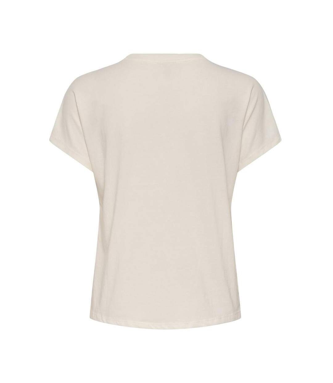 T-Shirt beige femme jdy ilse pocket-2
