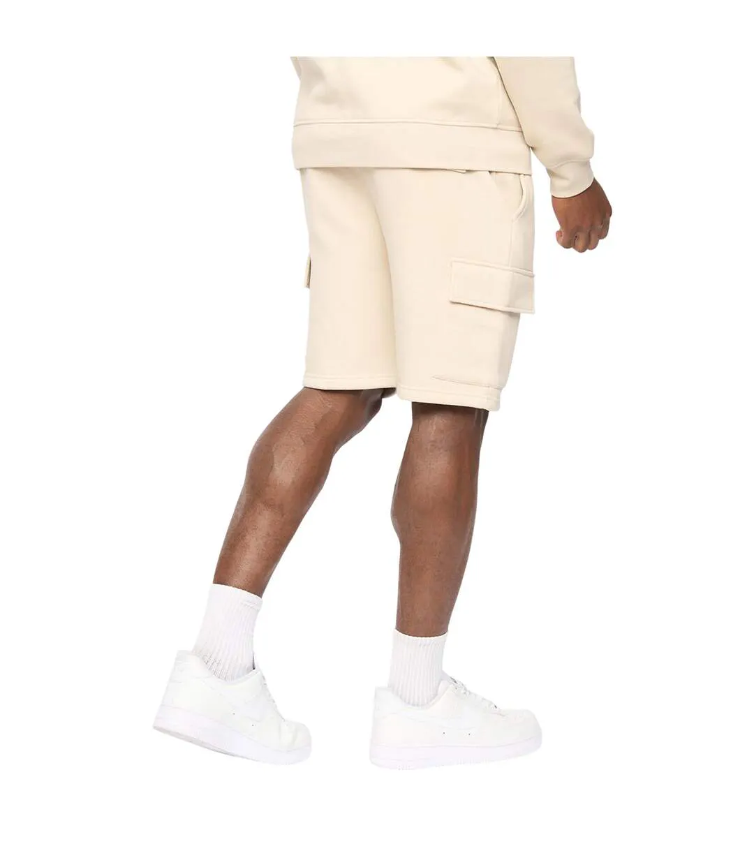 Mens Bardon Cargo Shorts Light Stone Crosshatch-2