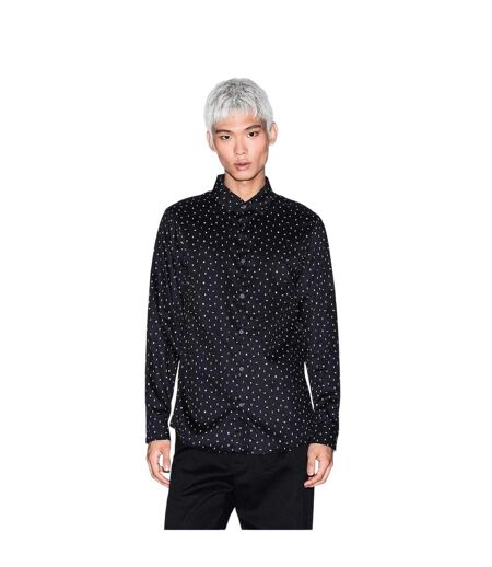 Mens Polka Dot Long-sleeved Shirt Black Armani Exchange