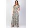 Robe longue manches courtes  MARBELLA kaki et beige Coton Du Monde-2