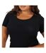 Womens/ladies Scoop Neck Plus Slim T-shirt Black Brave Soul-3