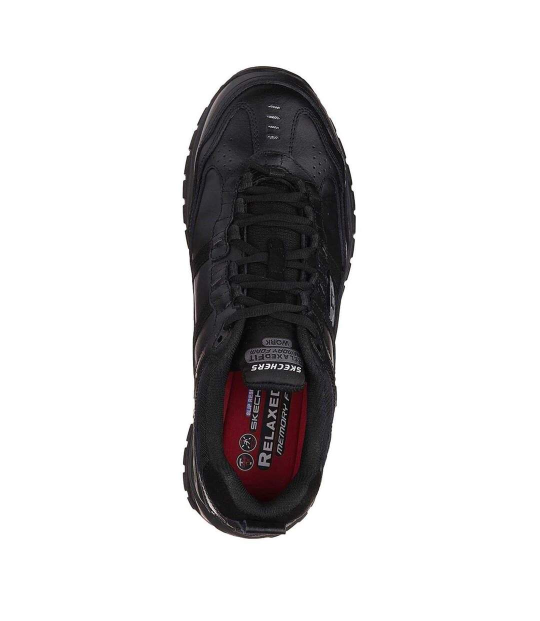 Mens Stride Grinnell Coated Leather Safety Shoes Black Skechers-3