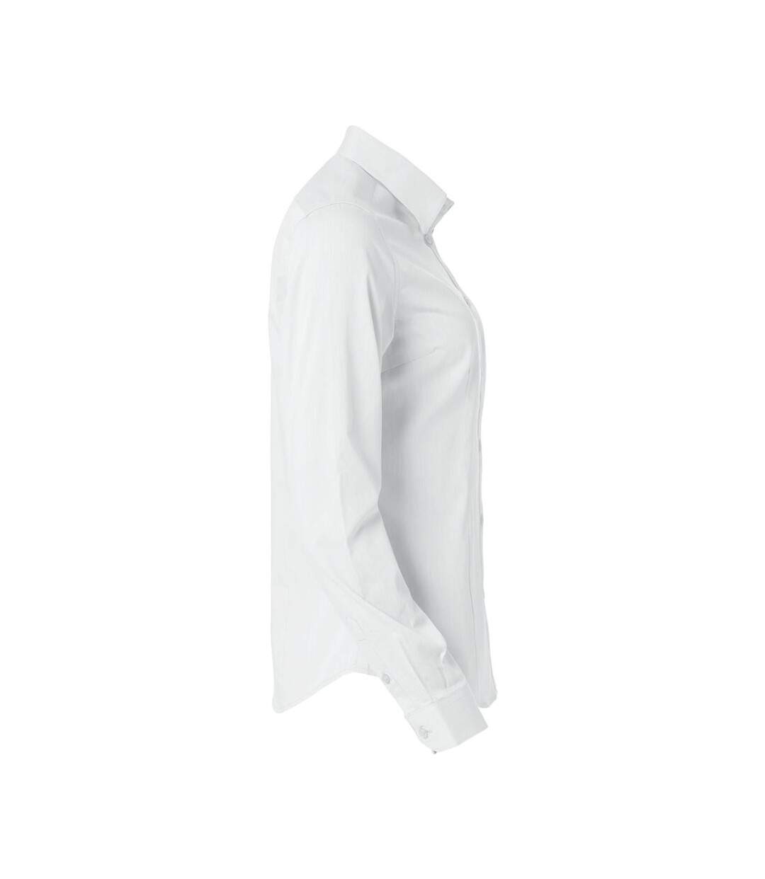 Womens/ladies Clare Formal Shirt White Clique-3