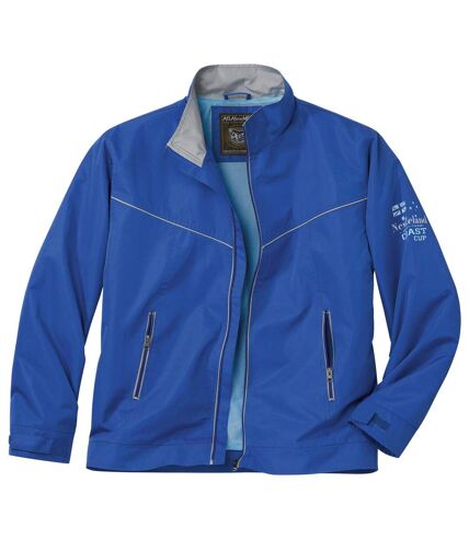 Men's Stylish Full Zip Blue Windbreaker Jacket