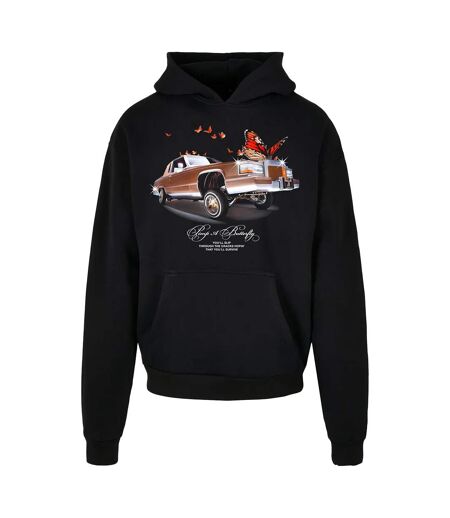 Mens Pimp A Butterfly Heavyweight Oversized Hoodie Sweat À Capuche Surdimensionné Noir Mister Tee