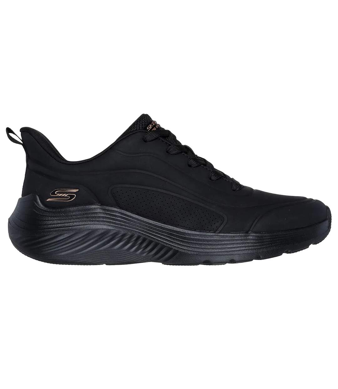 Womens/ladies Bobs Sport Squad Waves Trainers Black Skechers-3