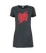 Womens/ladies Rebel Rebel David Bowie T-shirt Dress Charcoal Amplified-1