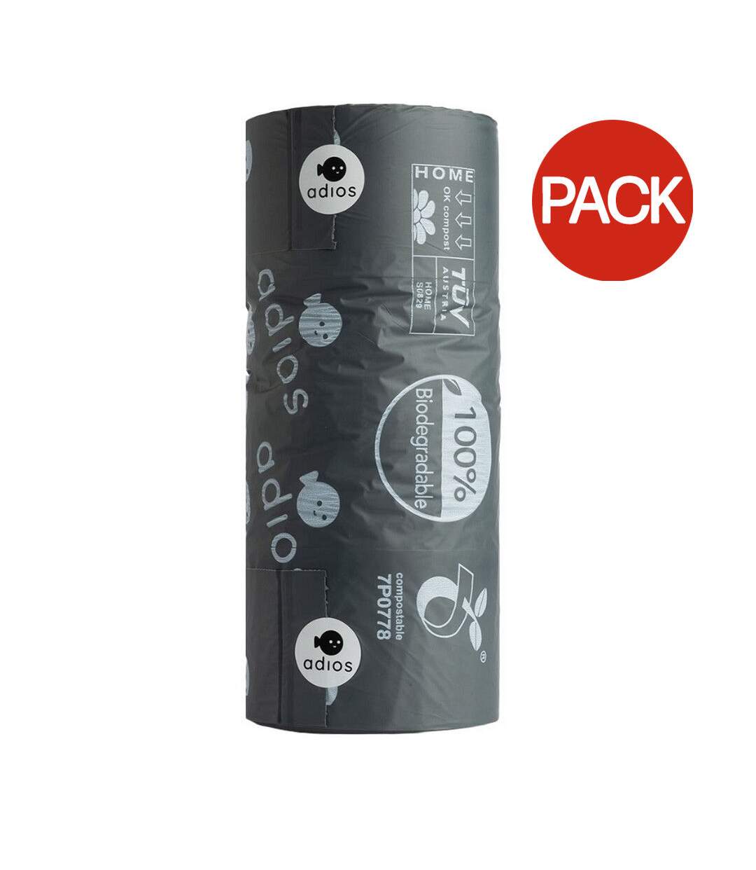 Pack of 12  Handle poo bag 0 one size black Adios-1