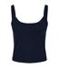 Womens/ladies plain micro-rib spaghetti strap tank top solid navy Bella + Canvas