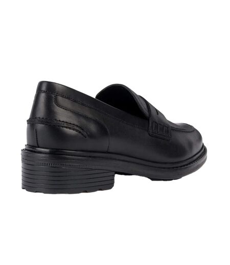 Womens/ladies Walk Pleasure Leather Moccasins Black Geox